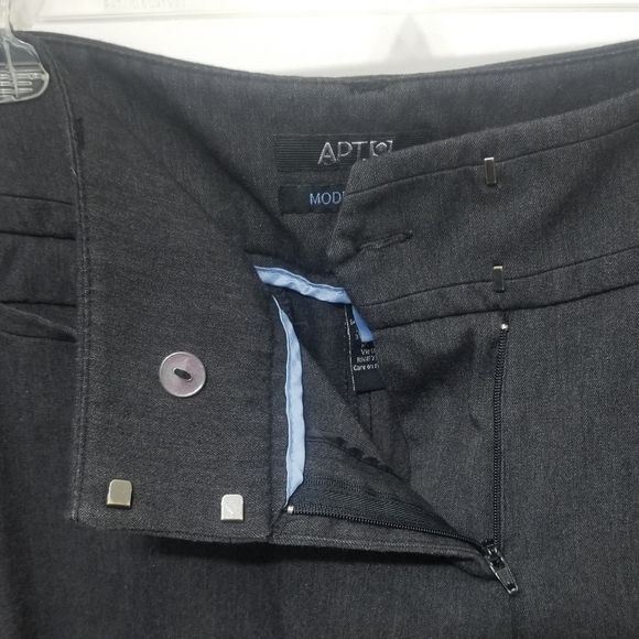 Sleek gray Apt 9 dress pants- EUC except discolored cuffs - Picture 4 of 12